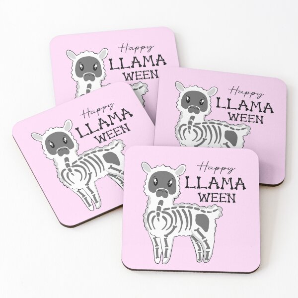 Item preview, Happy Llama-ween white designed and sold by NettiesWallArt.