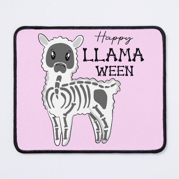 Item preview, Happy Llama-ween white designed and sold by NettiesWallArt.