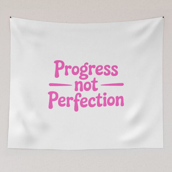 Item preview, Progress Not Perfection! Pink Girly Quote designed and sold by PMCreative.