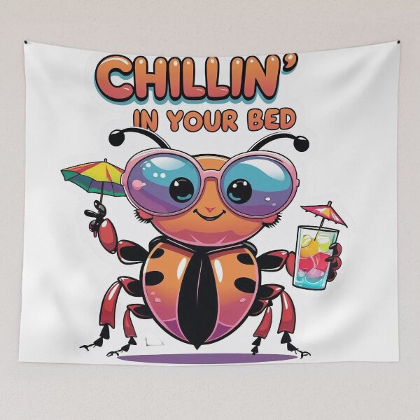Item preview, Bedbug Humor | Chilling in Your Bed | Creepy Crawly Cartoon designed and sold by KiValuate.