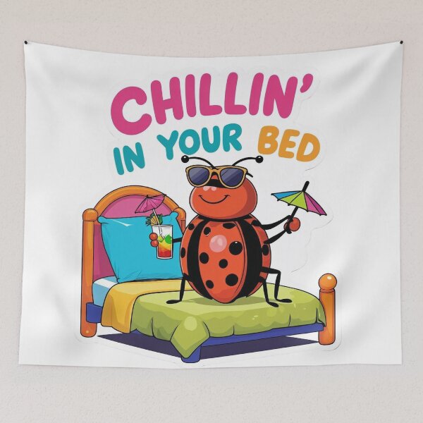 Item preview, Chilling in Your Bed | Bedbug Cartoon Sticker | Funny Pest Humor designed and sold by KiValuate.