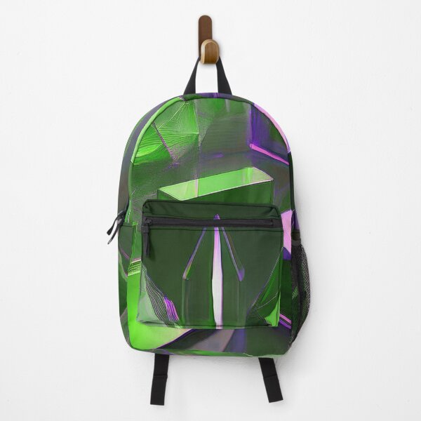 Item preview, Futuristic Crystal Geometric Shapes in Green and Purple Light designed and sold by Chamasi.