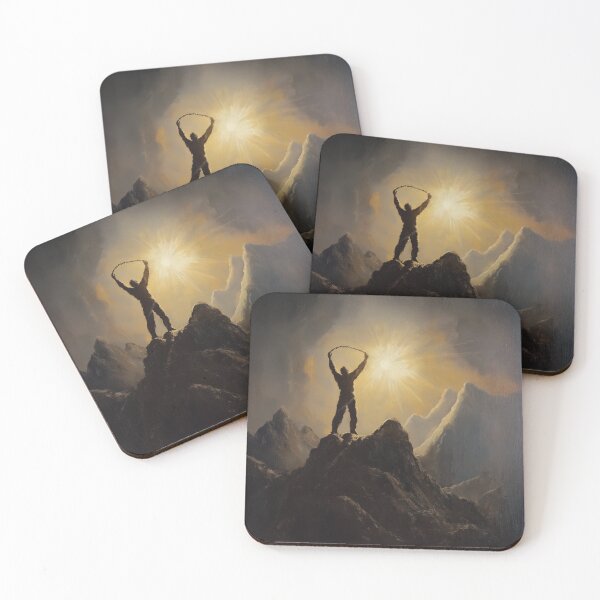 Item preview, A symbolic visual design of a figure breaking free on a mountaintop. designed and sold by HEMRO.