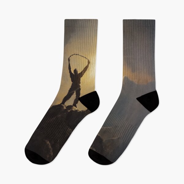 Item preview, A symbolic visual design of a figure breaking free on a mountaintop. designed and sold by HEMRO.