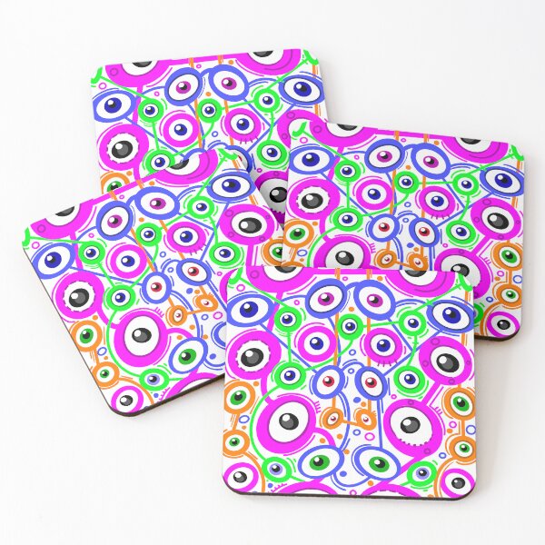 Item preview, abstract painting of cartoon-style eyes designed and sold by fifou96.