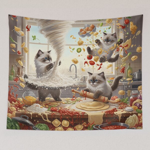 Item preview, The Feline Pasta Disaster designed and sold by GlassArtCraft.