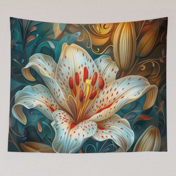 Item preview, White Lily Fantasy Flower Art designed and sold by MargaretWiktor.