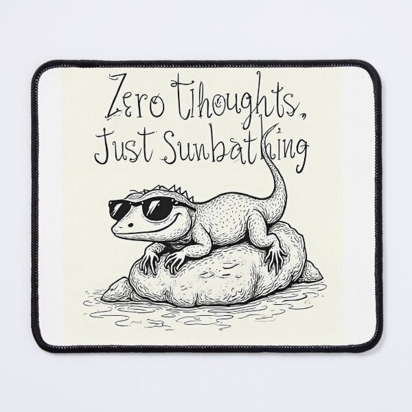 Item preview, Zero Thoughts Just Sunbathing – Cute Chill Lizard with Sunglasses designed and sold by Nirbhay.