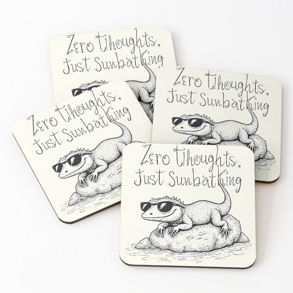 Item preview, Zero Thoughts Just Sunbathing – Cute Chill Lizard with Sunglasses designed and sold by Nirbhay.
