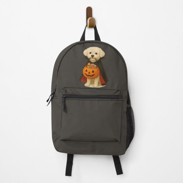 Item preview, Bichon Frisé Halloween Vampire Pup with Pumpkin Basket designed and sold by CreativeThoughts .