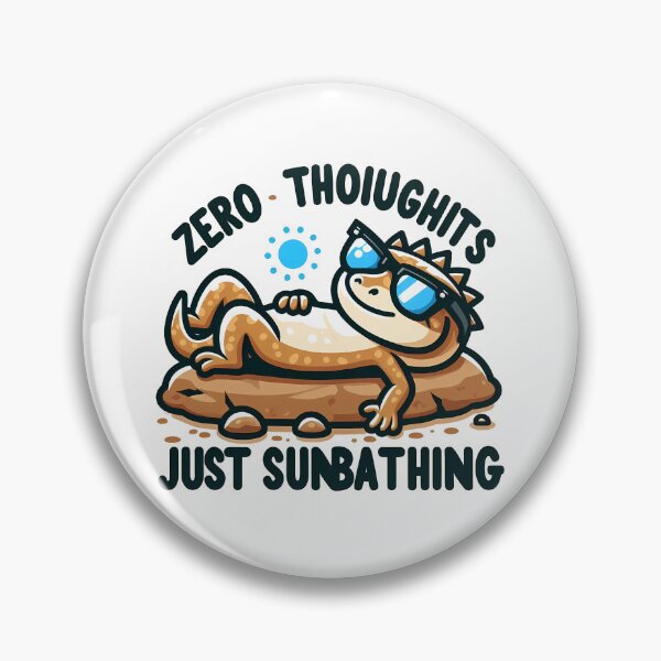 Item preview, Zero Thoughts Just Sunbathing – Cute Chill Lizard with Sunglasses designed and sold by Nirbhay.