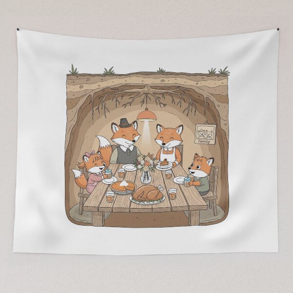 Item preview, Cozy Fox Family Thanksgiving: Celebration in the Den designed and sold by Claustronautas.