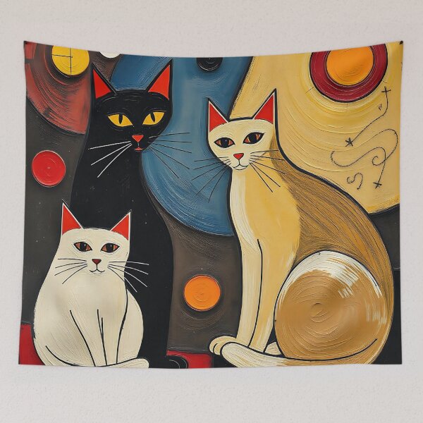 Item preview, cats! kandinsky style, modern art, abstract art designed and sold by designkb.