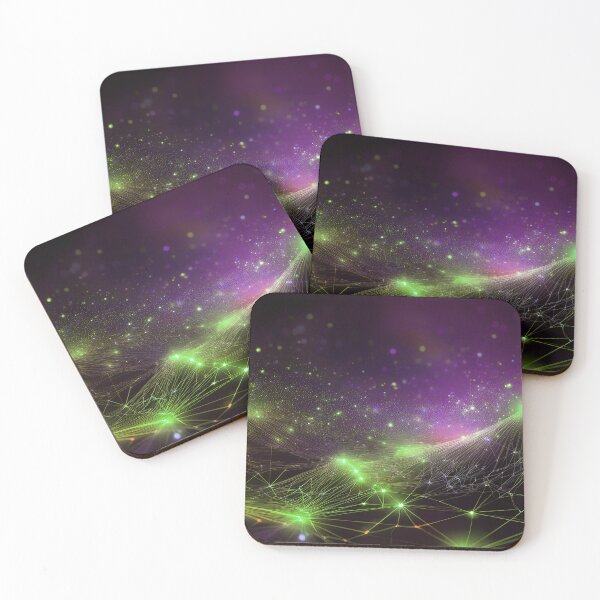 Item preview, Futuristic Network of Neon Green Lights designed and sold by Chamasi.