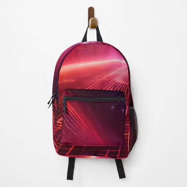 Item preview, Futuristic Neon Grid in Red Light Perspective designed and sold by Chamasi.
