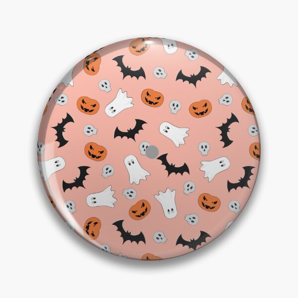 Item preview, Spooky Halloween Roman Numeral Clock – Pumpkin, Bat, Ghost & Skull Design designed and sold by EverbrightGoods.