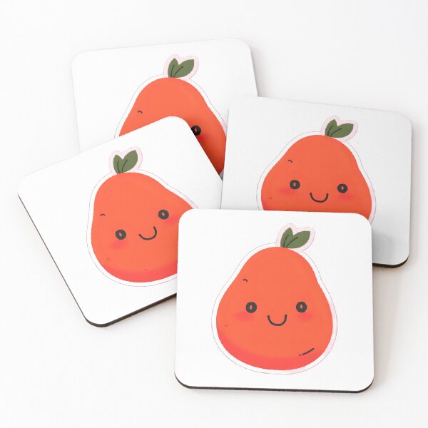 Item preview, Kawaii Red Pear with Leaf – Cute Fruit Cartoon Sticker designed and sold by OsasChild.