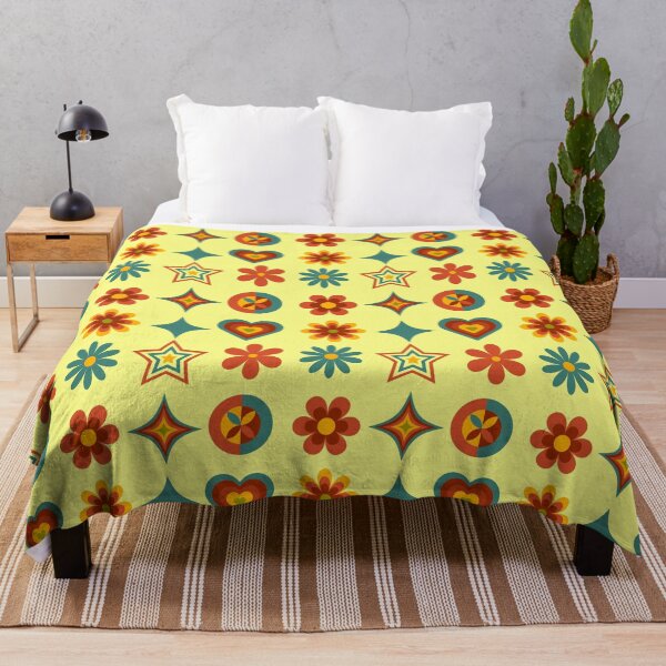 Item preview, Retro Floral & Geometric Pattern - 70s Vibe Design designed and sold by PrintandJoy.