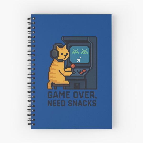 Item preview, Game Over Need Snacks Retro Pixel Cat Gamer designed and sold by ArtComixHaven.