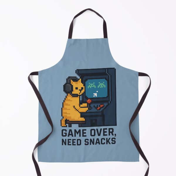 Item preview, Game Over Need Snacks Retro Pixel Cat Gamer designed and sold by ArtComixHaven.