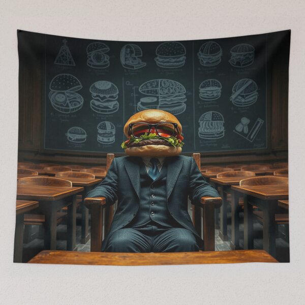 Item preview, Professor’s Assistant Burger – Smart & Whimsical Food Art designed and sold by BurgerOddity & Gli Angoli Rettili.
