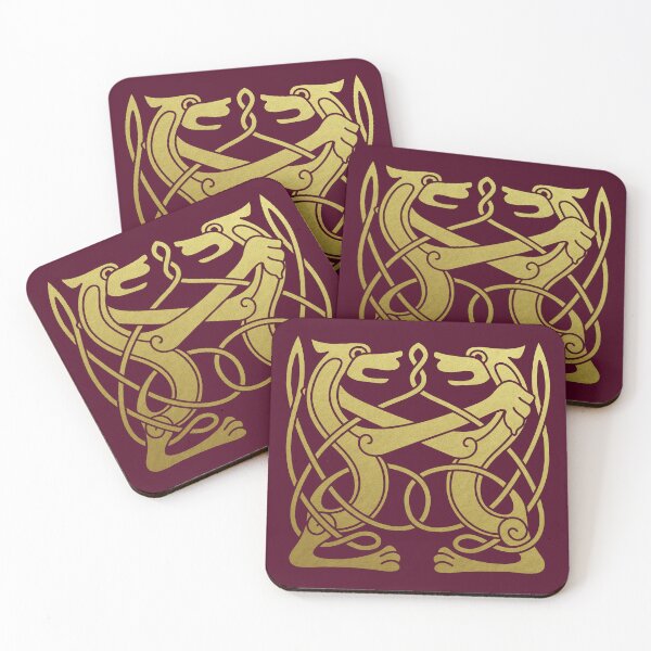 Item preview, Medieval Style Celtic Nordic Knotwork Pair of Dogs designed and sold by Pixelchicken.