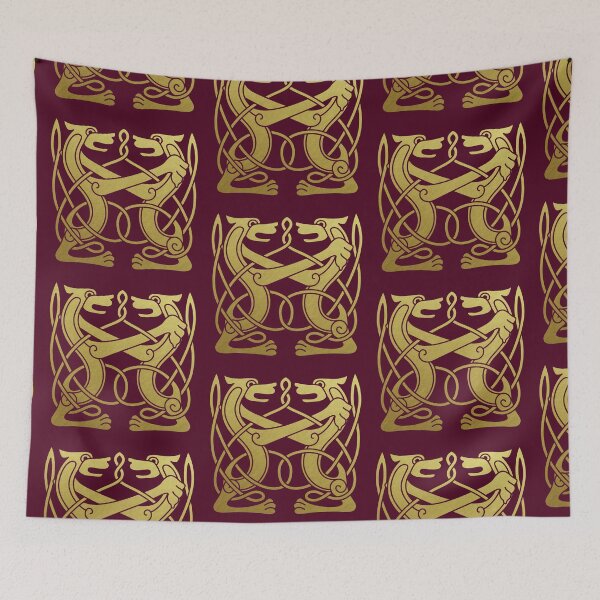 Item preview, Medieval Style Celtic Nordic Knotwork Pair of Dogs designed and sold by Pixelchicken.