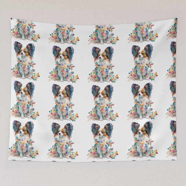 Item preview, Papillon Colorful Cute Floral Sweet Dog designed and sold by tanabe.