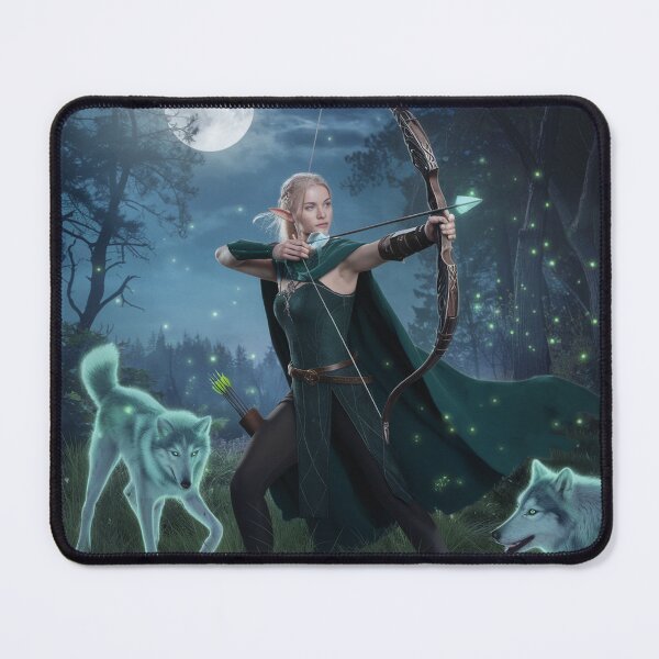 Item preview, Moonlit Elven Archer with Spirit Wolves designed and sold by photoparadise22.