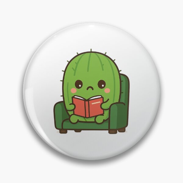 Item preview, Reading Cactus – Cute Kawaii Chibi Plant Design designed and sold by artbyTSR.