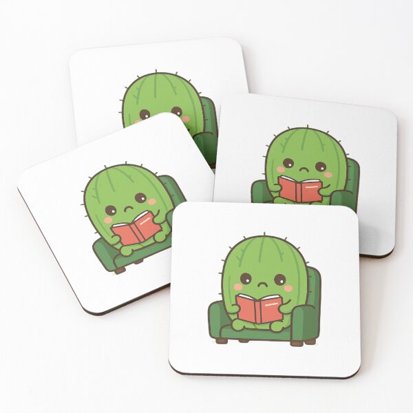 Item preview, Reading Cactus – Cute Kawaii Chibi Plant Design designed and sold by artbyTSR.