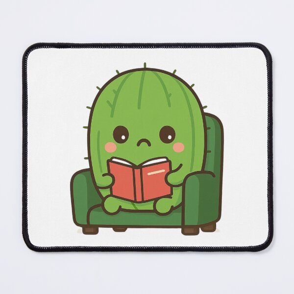 Item preview, Reading Cactus – Cute Kawaii Chibi Plant Design designed and sold by artbyTSR.