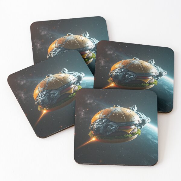 Item preview, Space Burger Spaceship – Futuristic & Cosmic Food Art designed and sold by BurgerOddity & Gli Angoli Rettili.