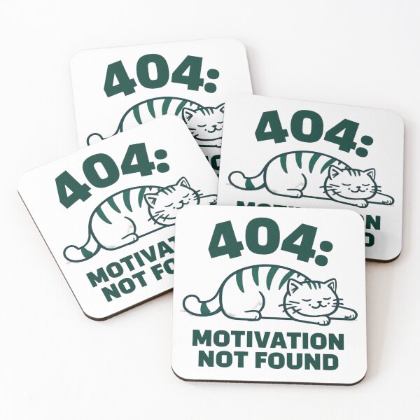 Item preview, 404 Motivation Not Found – Funny Cat Illustration for Lazy Days designed and sold by UniquePoster.