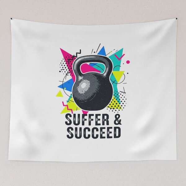 Item preview, Retro 80s Kettlebell Suffer & Succeed designed and sold by ColorVR.
