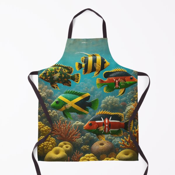 Item preview, Tropical Reef Fish with Jamaican & Kenyan Flag Patterns designed and sold by DuttyLion.