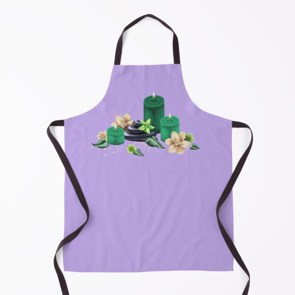 Item preview, A harmonious wellness still life with candles, orchid blossoms, stones and leaves in green tones for relaxation and well-being designed and sold by katecheerycake.