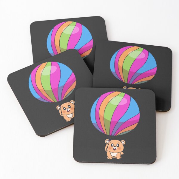 Item preview, Chibi Bear Floating with Balloon – Cute Kawaii Funny Animal Design designed and sold by ColorSplash123.