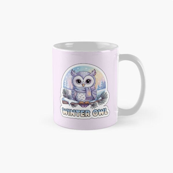 Item preview, Winter Owl Sticker – Cute Kawaii Owl on Snowy Branch in Pastel Winter Scene designed and sold by Nuist25.