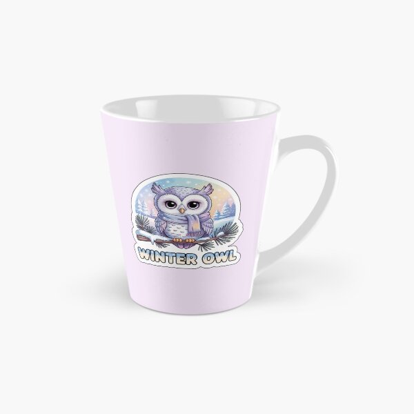 Item preview, Winter Owl Sticker – Cute Kawaii Owl on Snowy Branch in Pastel Winter Scene designed and sold by Nuist25.