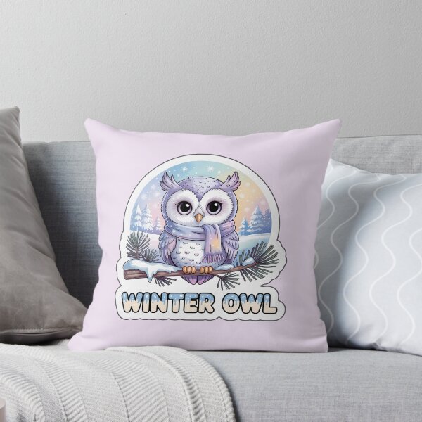 Item preview, Winter Owl Sticker – Cute Kawaii Owl on Snowy Branch in Pastel Winter Scene designed and sold by Nuist25.