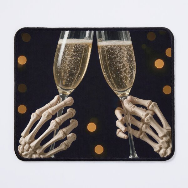 Item preview, Skeleton Hands Toasting With Champagne Glasses designed and sold by Maria Dryfhout.
