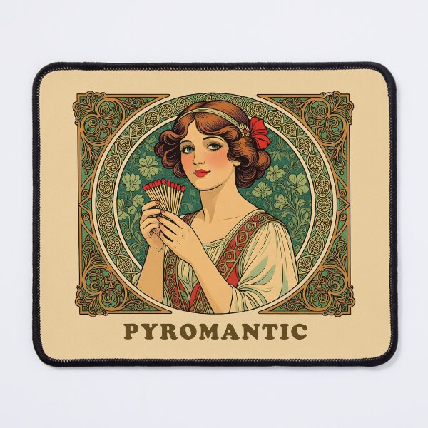 Item preview, Pyromantic - Pretty Art Nouveau Lady who likes to play with matches designed and sold by SirenSeventyOne.