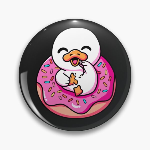Item preview, Chibi Duck Eating Giant Donut – Cute Kawaii Funny Animal Design designed and sold by ColorSplash123.