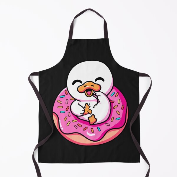 Item preview, Chibi Duck Eating Giant Donut – Cute Kawaii Funny Animal Design designed and sold by ColorSplash123.