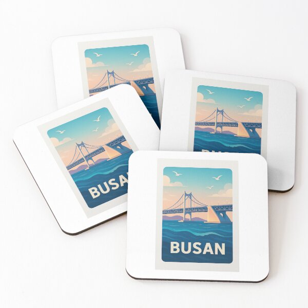 Item preview, Busan Gwangan Bridge Sticker | Korean Coastal Travel Poster designed and sold by STORE-KIM.