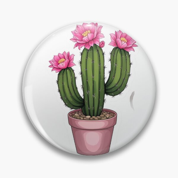Item preview, Green Cactus with pink flowers designed and sold by Kmezel.