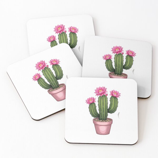 Item preview, Green Cactus with pink flowers designed and sold by Kmezel.