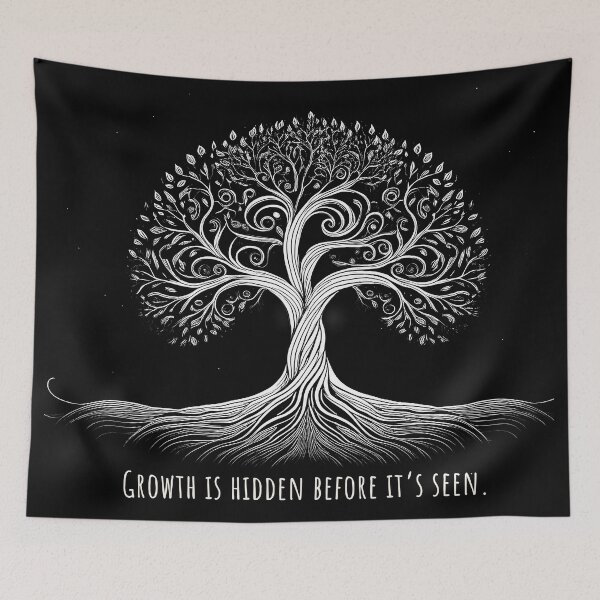 Item preview, Rooted Tree Spiral Line Art | Minimalist Black & White Nature Design designed and sold by Vrixat.