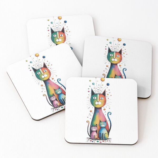 Item preview, Colorful Abstract Cats designed and sold by Ketique.